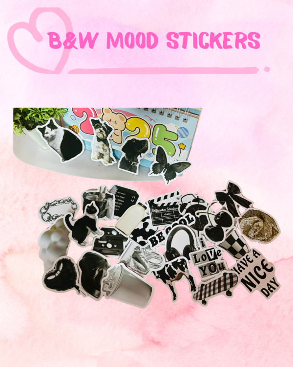 B&W mood stickers