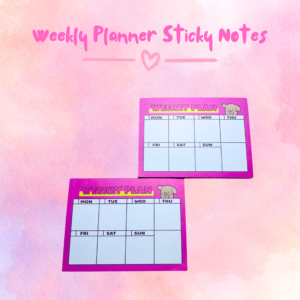 Weekly planner sticky notes